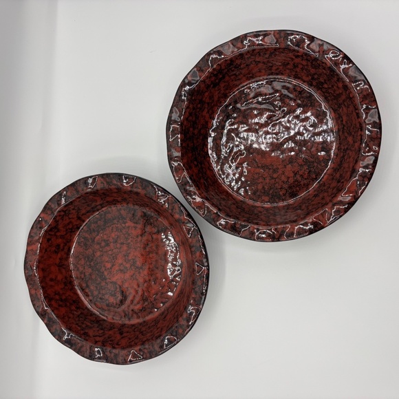 Ceramic Small 6.7” Round Baking Pie Casserole Dish Set Of 2 - Red - Picture 5 of 10